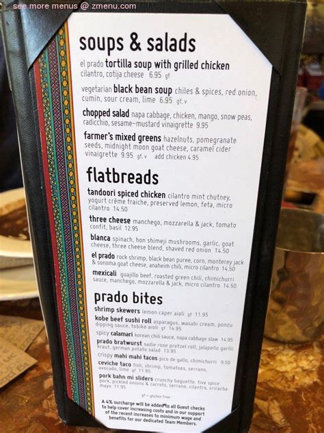 the prado menu